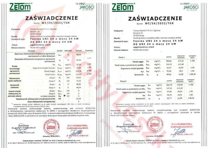 Kocioł piec c.o. 5 klasa UNI 24 kW na węgiel kotlyleszka ecodesign