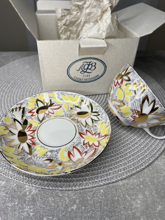 Чайная пара ЛФЗ золотые ромашки