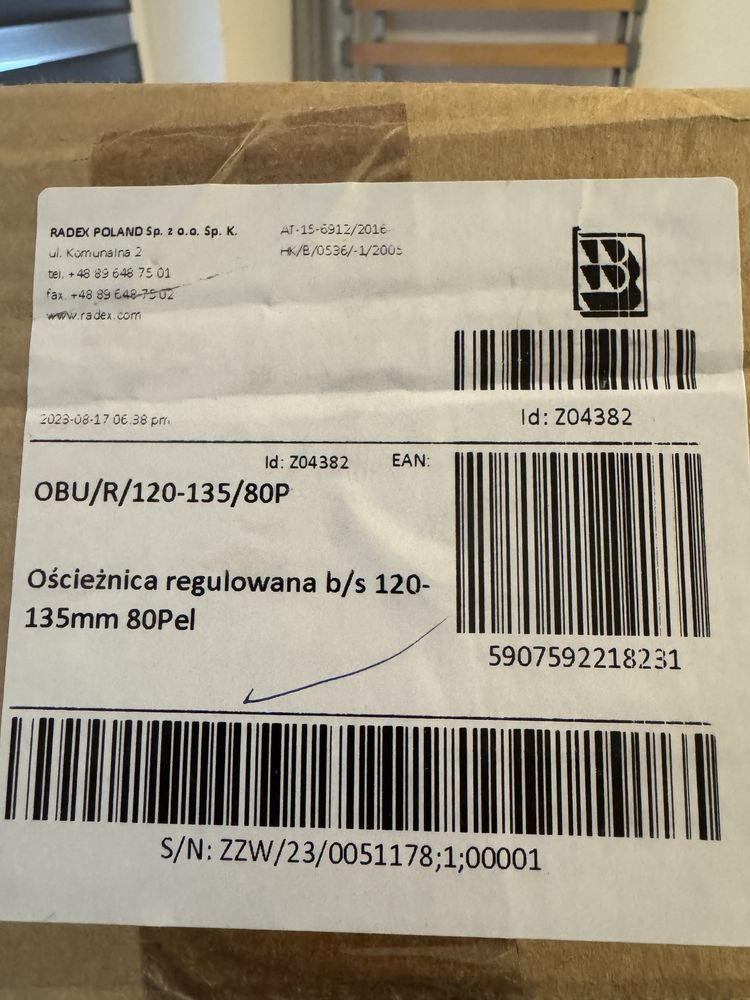 Oscieżnice sosnowe regulowane lite