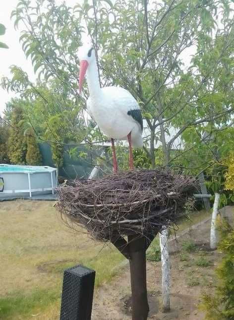 Bocian figurka dom dekoracje ozdoba duży 76 cm