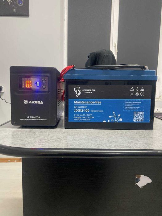 ДБЖ Aruna UPS 1200 TOR з гелевим аккумулятором Ultimatron 12В-100Ач