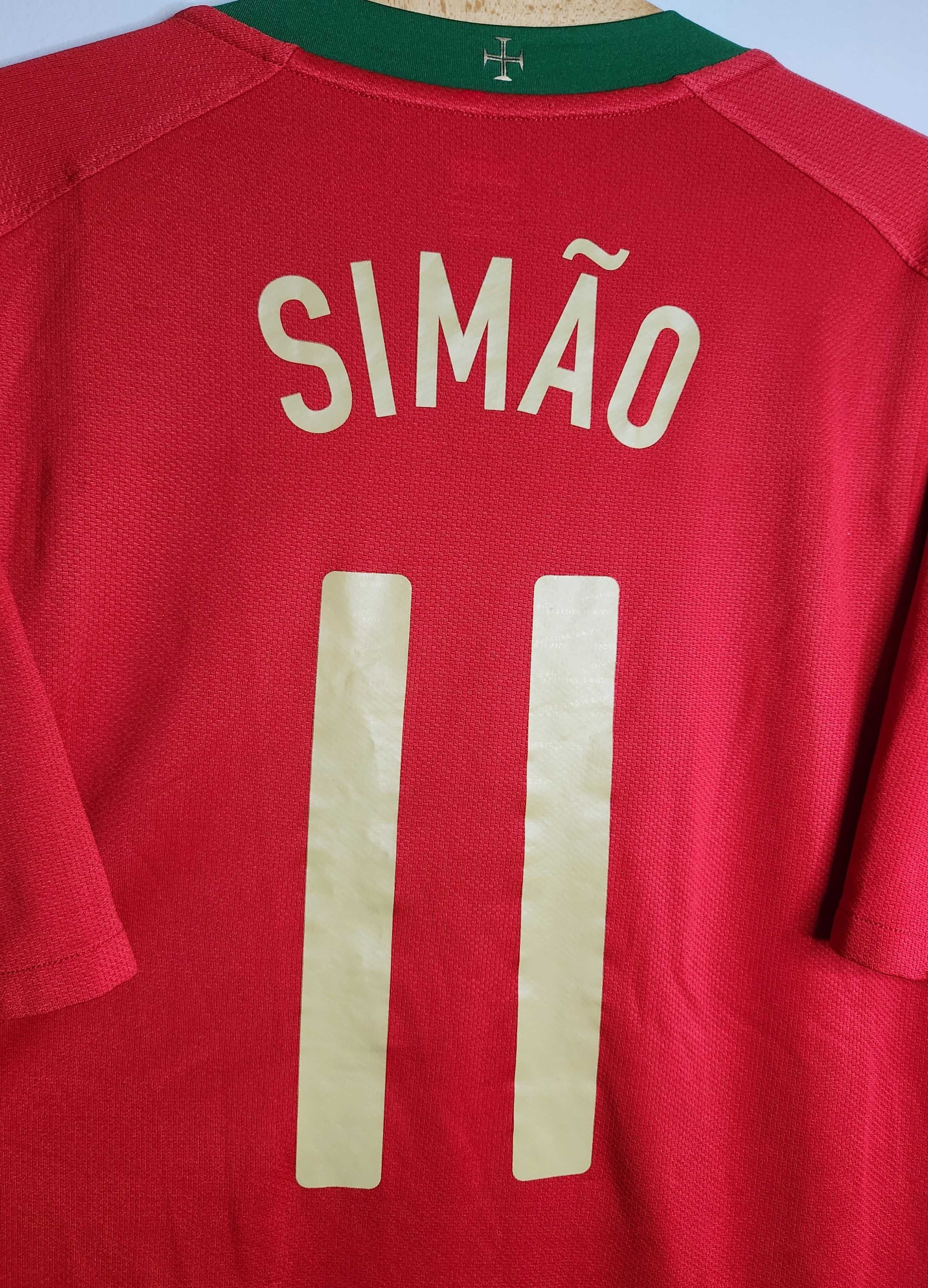 Portugalia 2008 Koszulka Piłkarska Domowa Nike #11 Simao Sportowa L