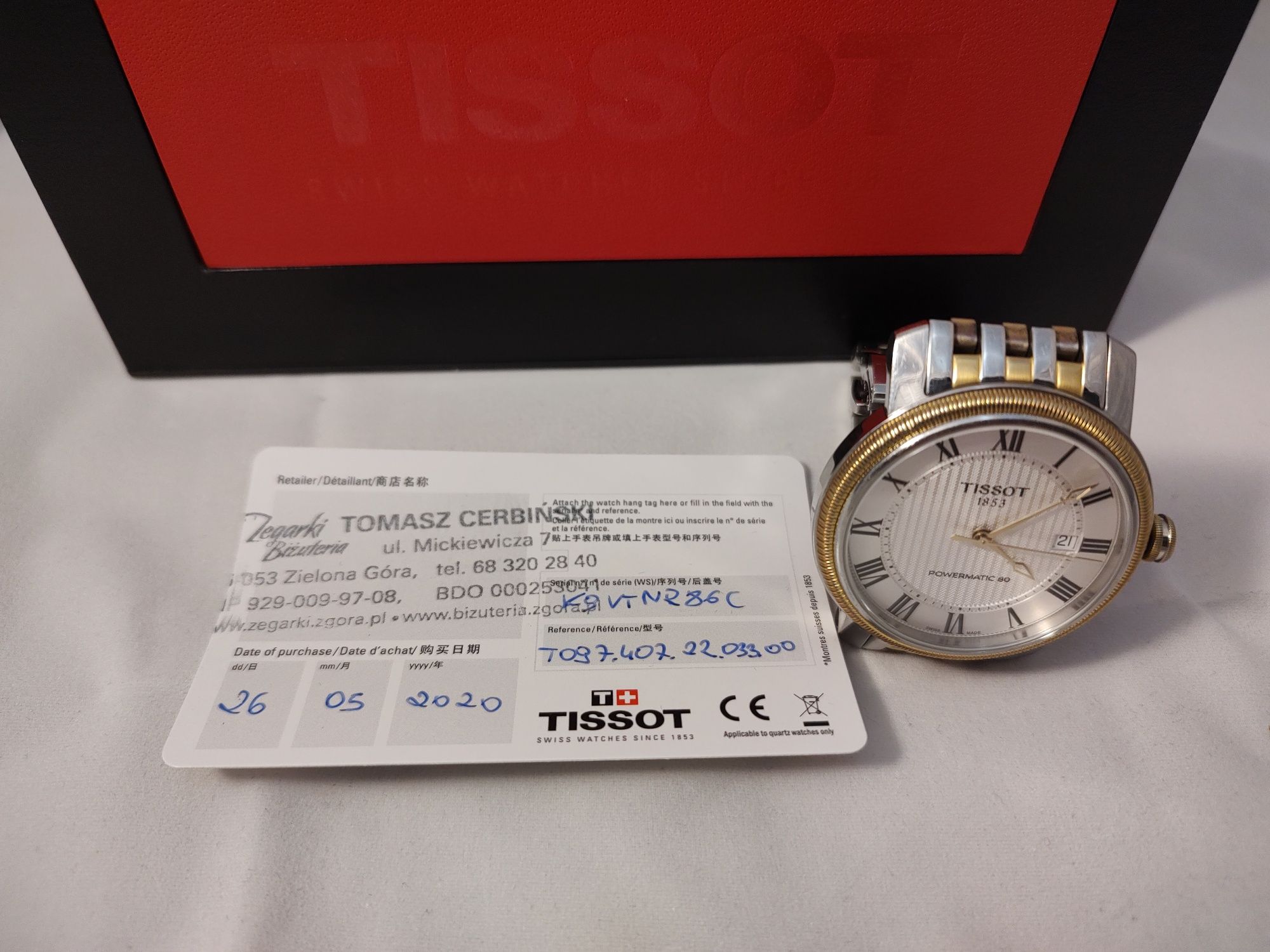 Zegarek Tissot Bridgeport GENT POWERMATIC 80 PVD