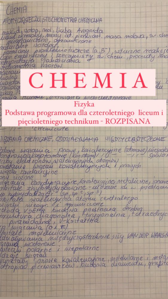 Notatki chemia podstawa programowa liceum technikum