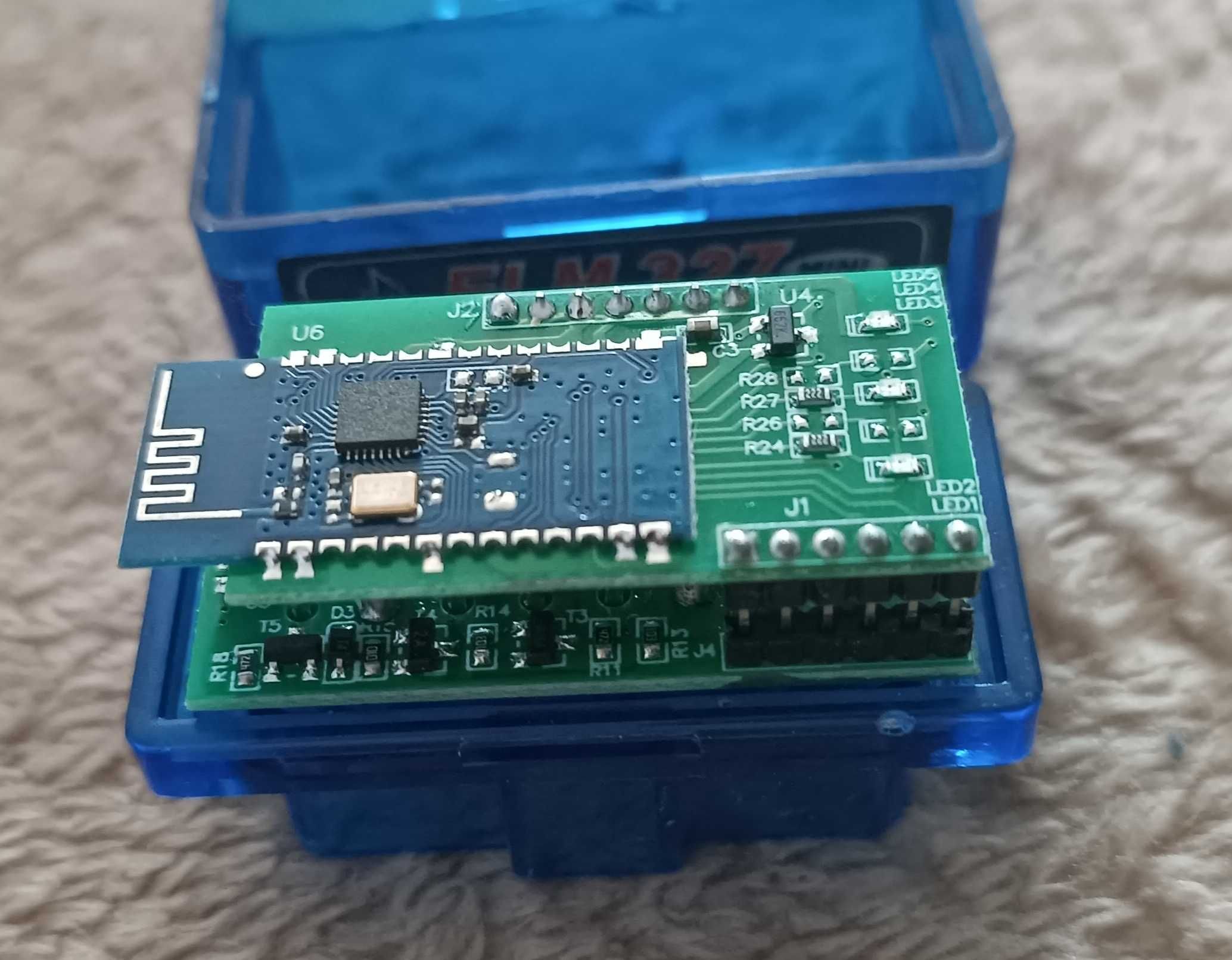Elm 327  v 1.5 chip 18F25K80 авто сканер две платы   на андроиде+ ios