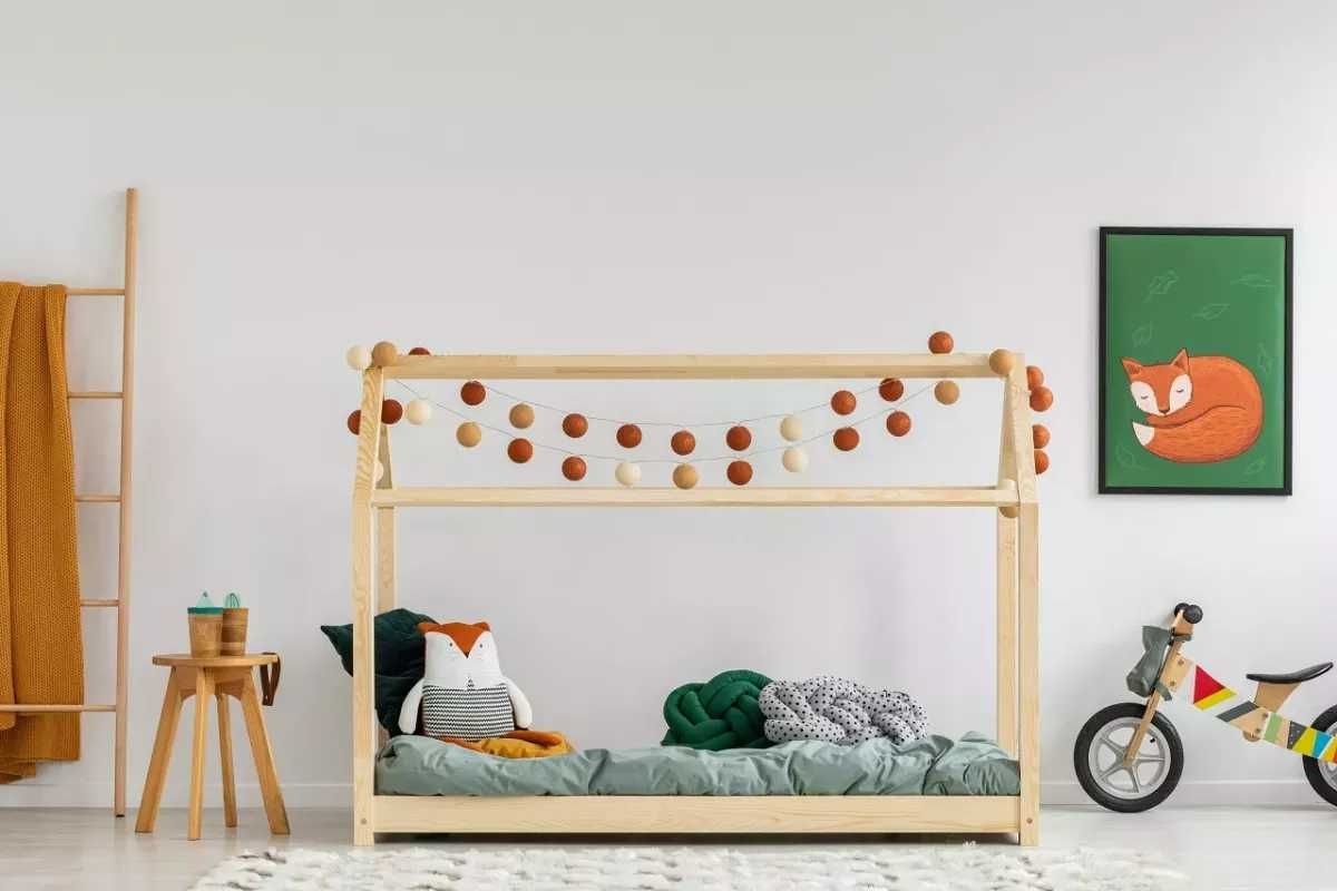 Drewniane łóżko dziecięce z szufladą 90x200 SZARE Kurier GRATIS (1)