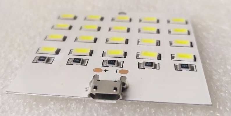 Світлодіодна лампа панель micro USB 5 вольт 20 світлодіодів