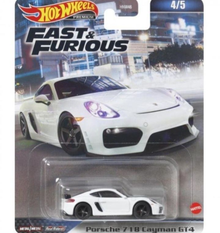 Porsche 718 cayman GT4 fast & furious hot wheels rodas borracha