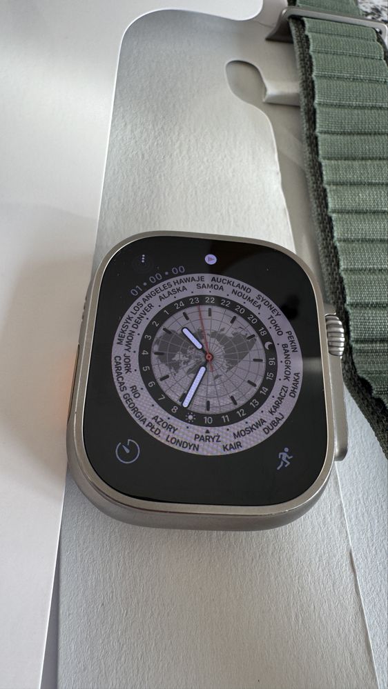 Apple Watch Ultra 1 Titanium Case Green Alpine Loop - stan perfekcyjny