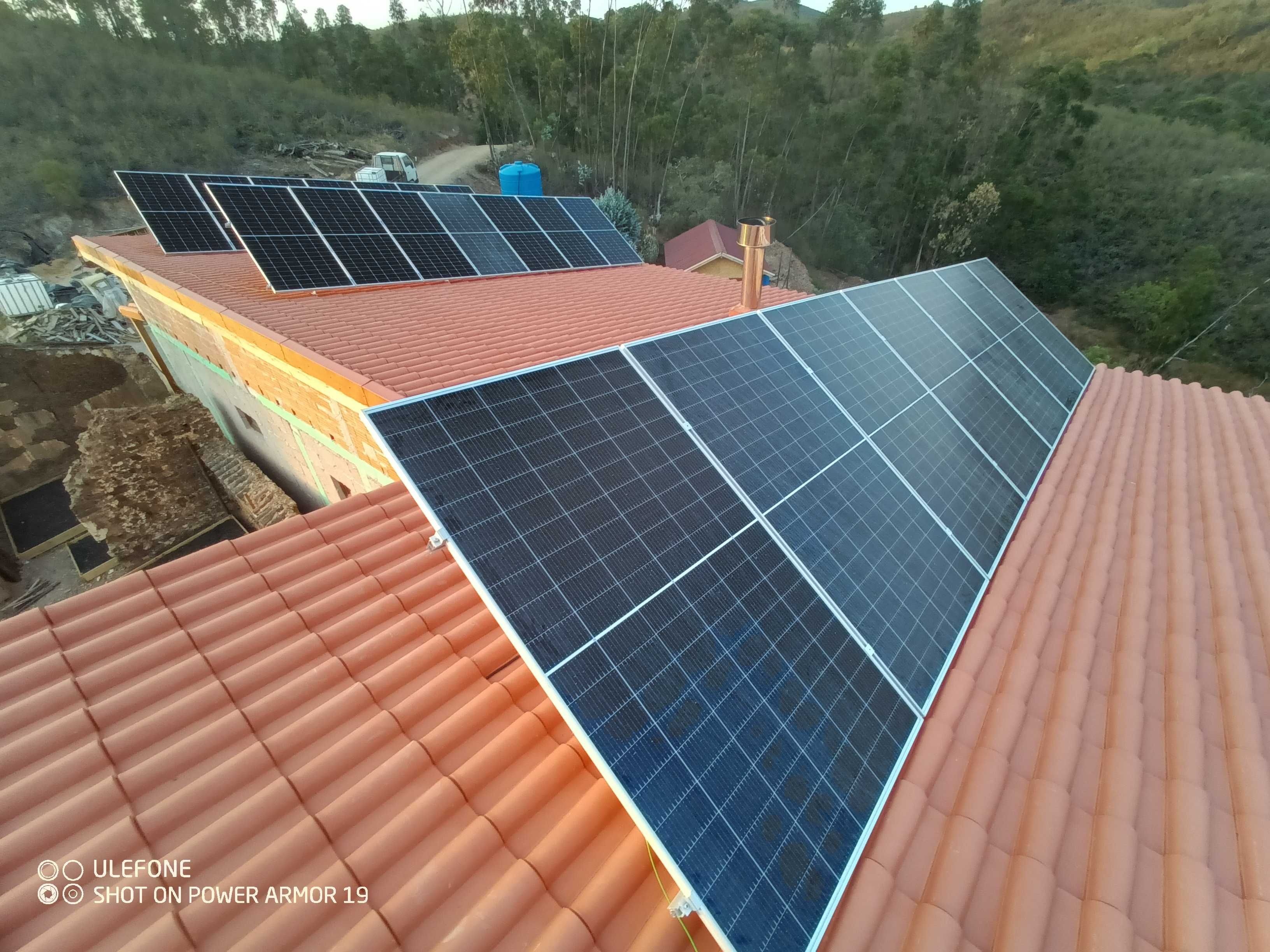 5000W sistema solar com painéis, híbrido, bateria lítio e alumínio