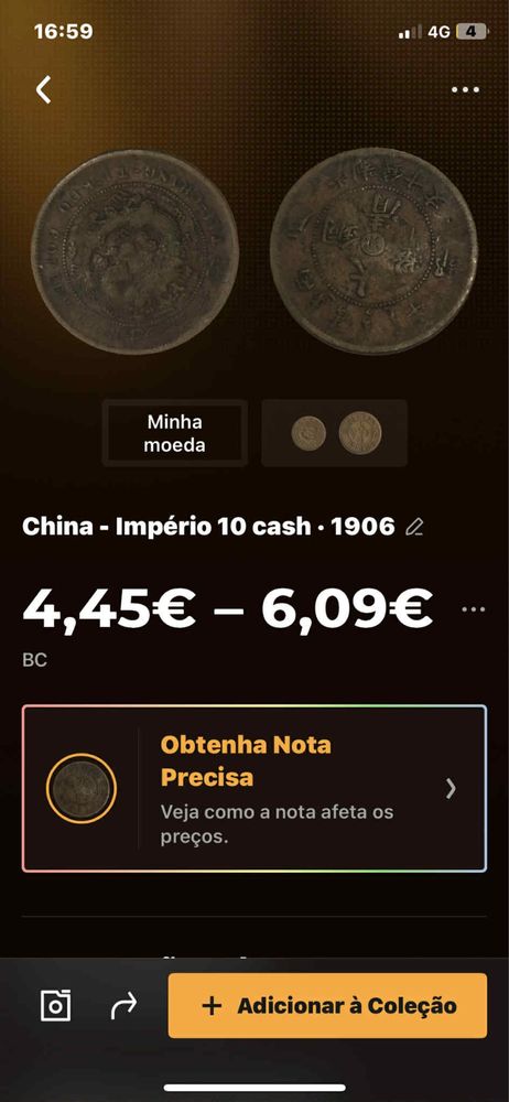 Moeda da china 10 cash