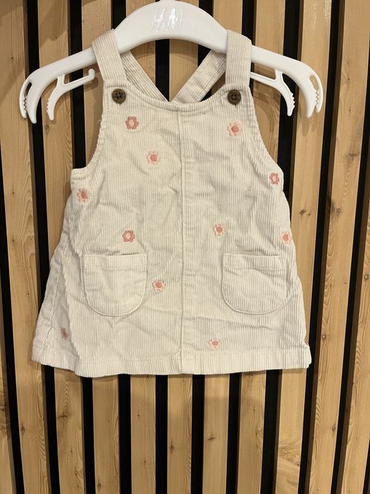 Spódniczka sztruksowa / beżowa / kwiatuszki/ogrodniczki