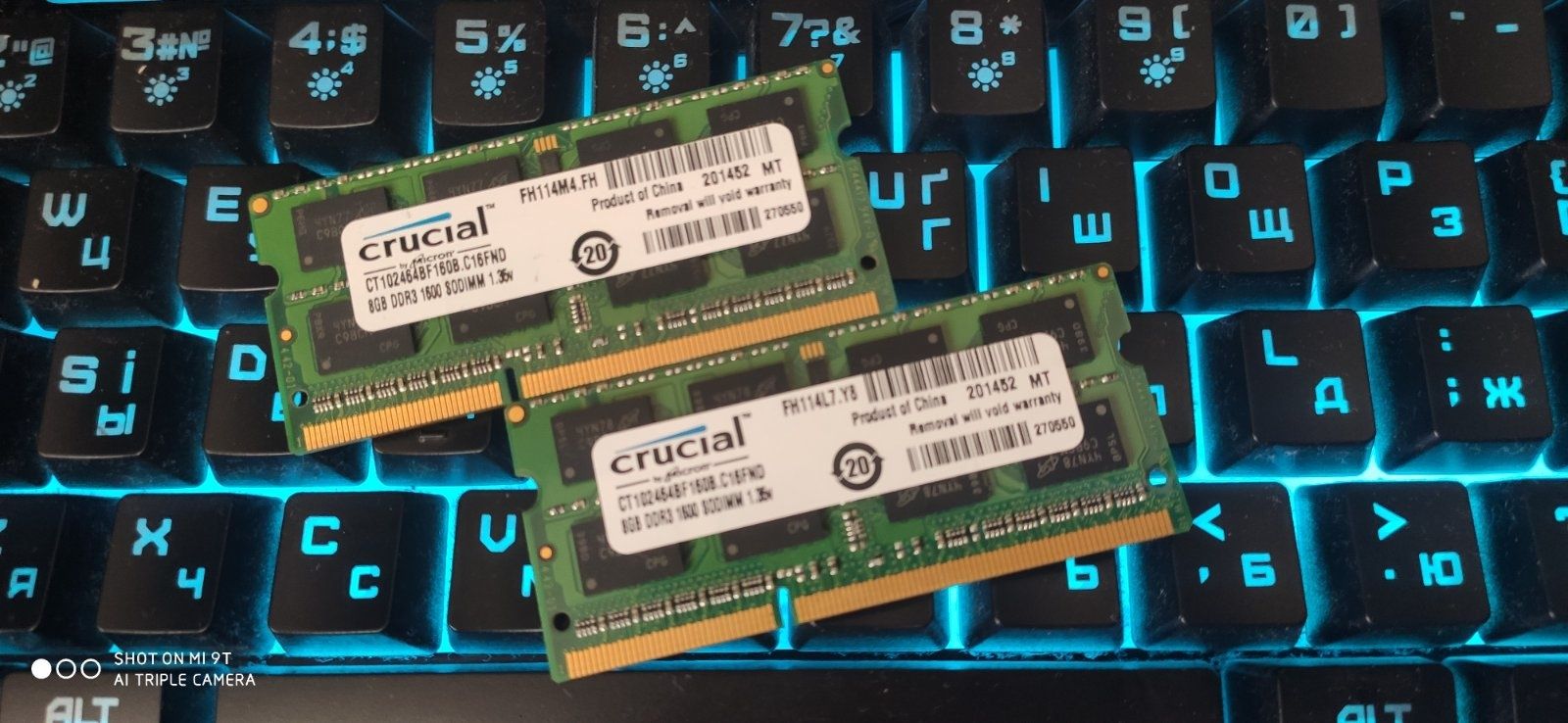 Crucial DDR3L ДДР3 16gb 16гб 1600 MHz (8Гб+8Gb) ноутбука нетбука НОВА