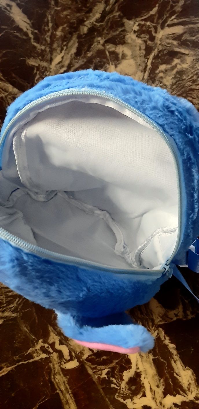 Plecak Stitch niebieski szkolny przedszkolny pojemny pluszowy