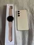 Samsung S24 256 GB 5G żółty +SmartWatch Samsung4 blado różowy