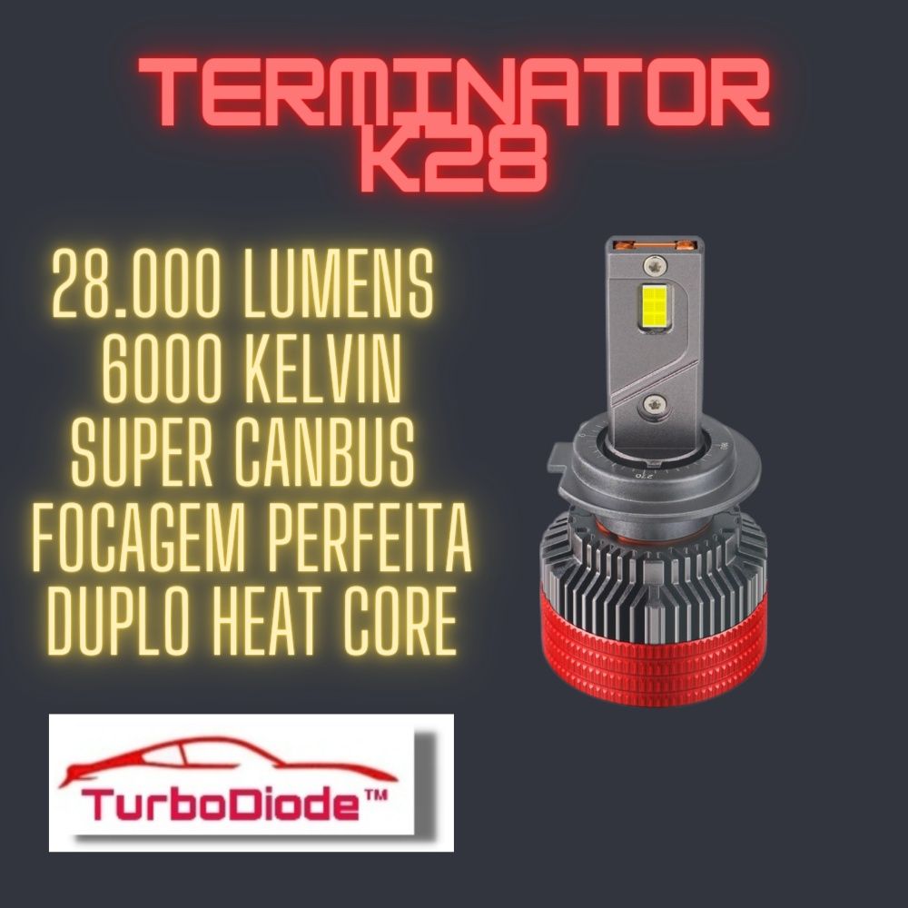 Novo MODELO Led TERMINATOR K28 H1 H7 H4 H8 H9 H11 HIR2
