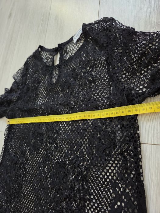 Czarna ażurkowa seksowna bluzka koronka Pull&Bear S 36 8