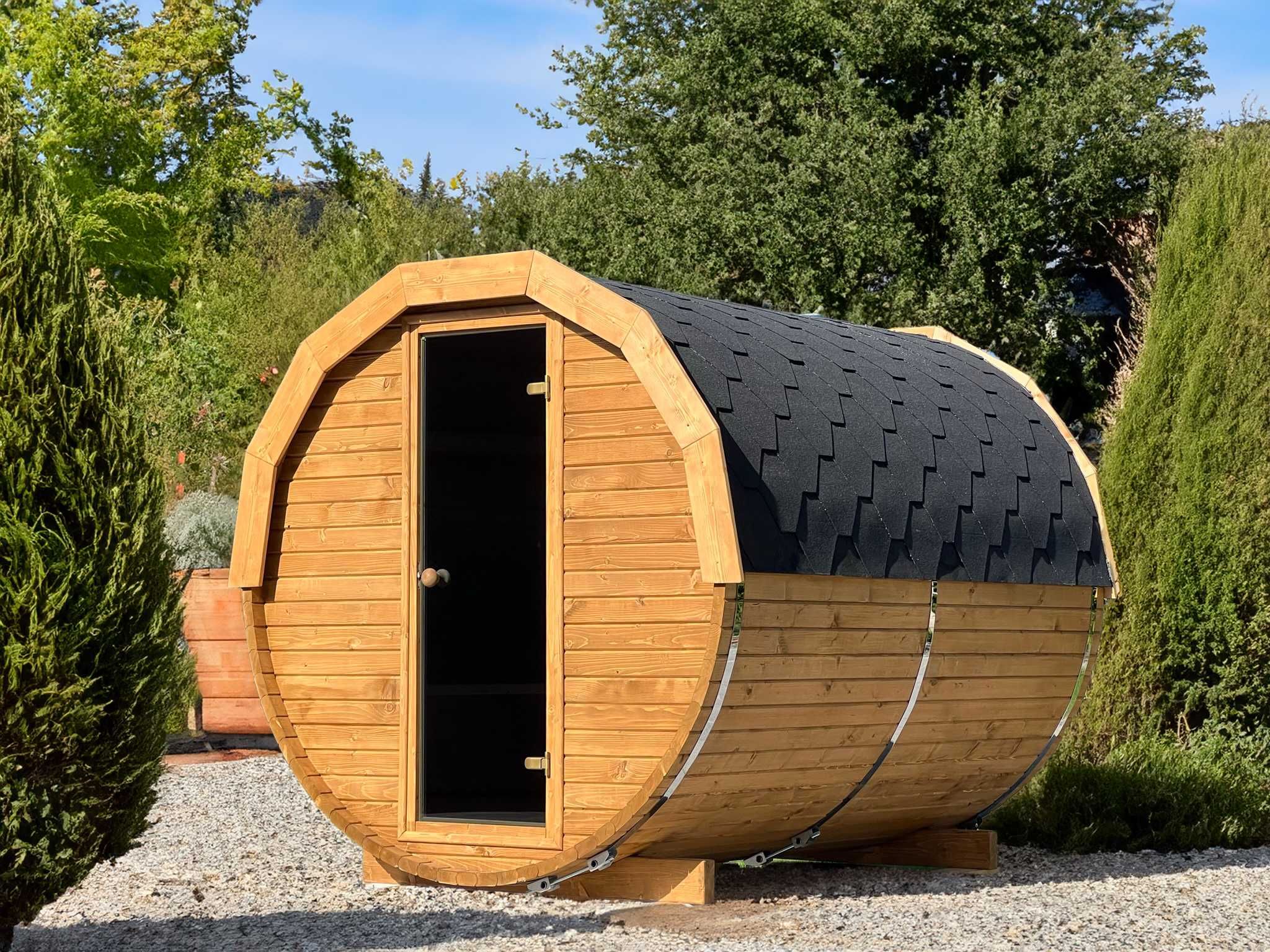 Sauna Ogrodowa 2m Beczka Ruska Bania  Dowolna Konfiguracja Cenowa