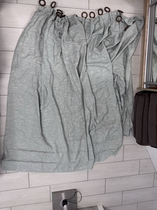 Штори 2 шт. (з деревяними кільцями )