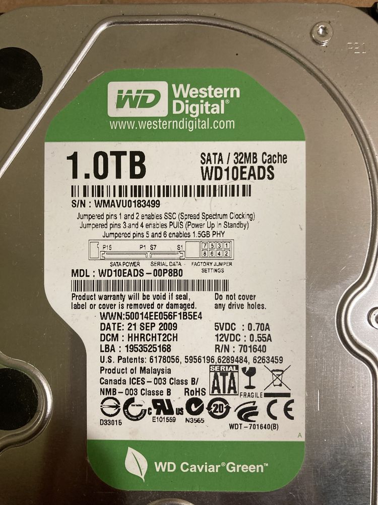WD dysk HDD 1TB komputer rejestrator