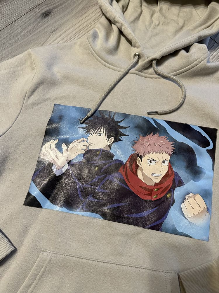 Primark Anime Kaisen Jujutsu bluza bezowa z kapturem XS hoodie