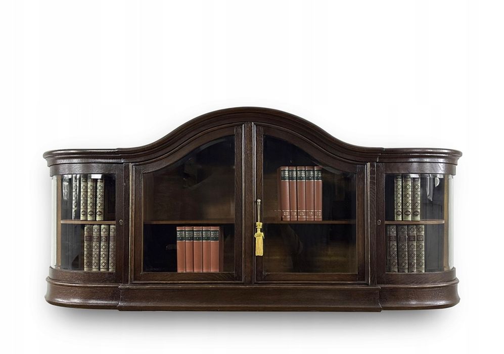 WITRYNA wisząca antyk BIBLIOTEKA podręczna rzeźbiona ROGI OBFITOŚCI