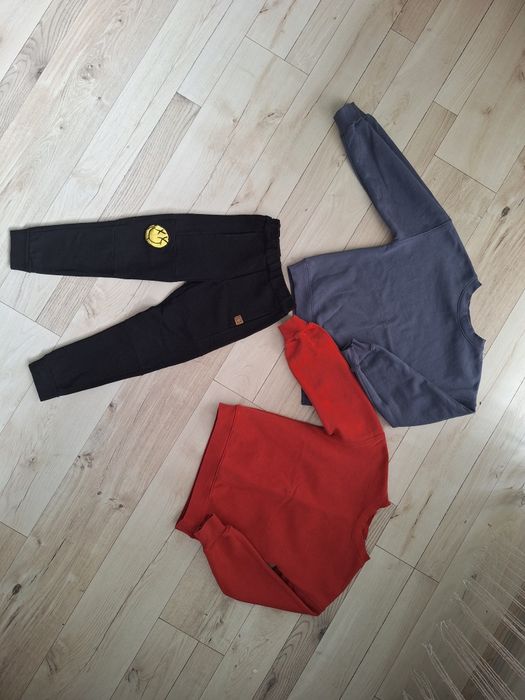 Mimi spodnie + h&m bluzy 116/122