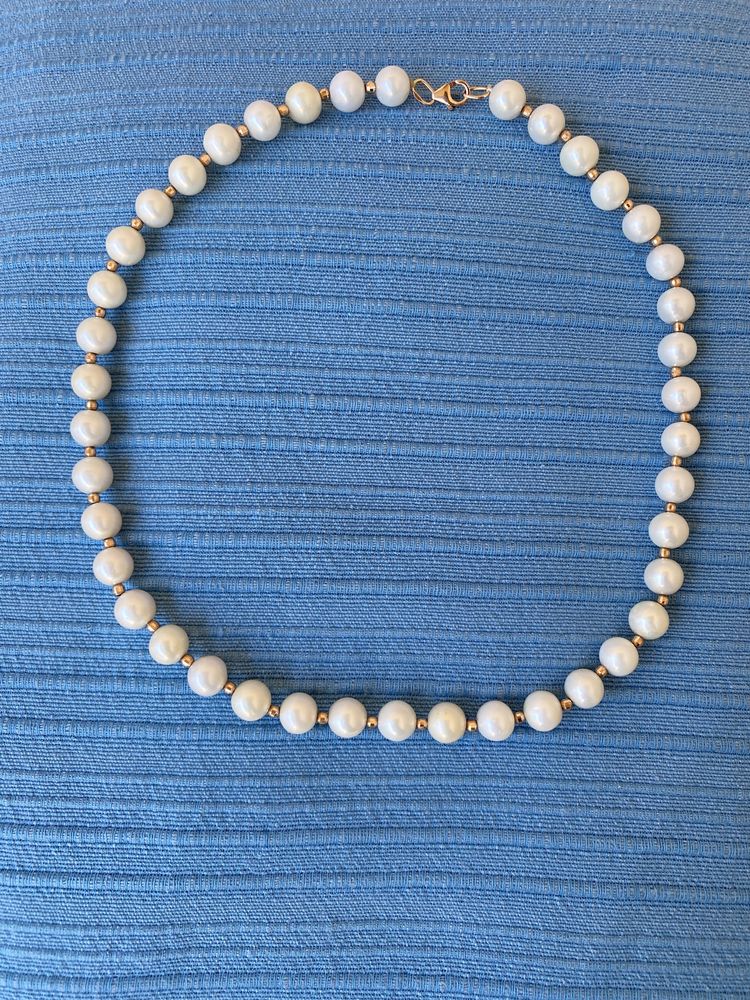 Colar de Pérolas Naturais com Ouro 14k 585