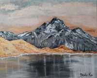 Obraz ręcznie malowany 40x50 cm "Góry o zachodzie słońca"