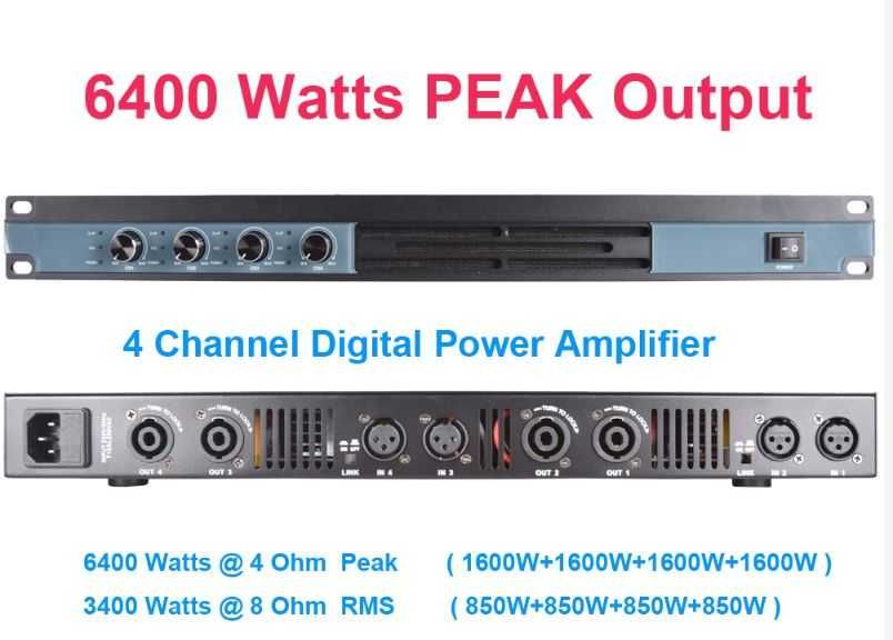 Wzmacniacz potęga mocy 6400W  dwie końcówki mocy w jednej obudowie