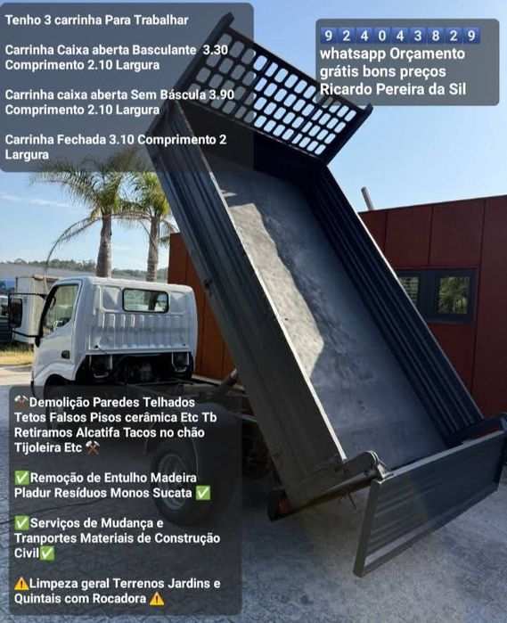 Faço cargas de Entulho Madeira Pladur Resíduos Monos Sucata