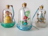 3 Play Globes 8cm Princesas Disney: Bela, Cinderela, A Pequena Sereia