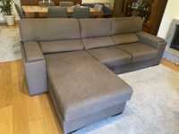 Sofa com Chaise -Longue castanho