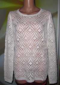 Ажурный пуловер белого цвета, L