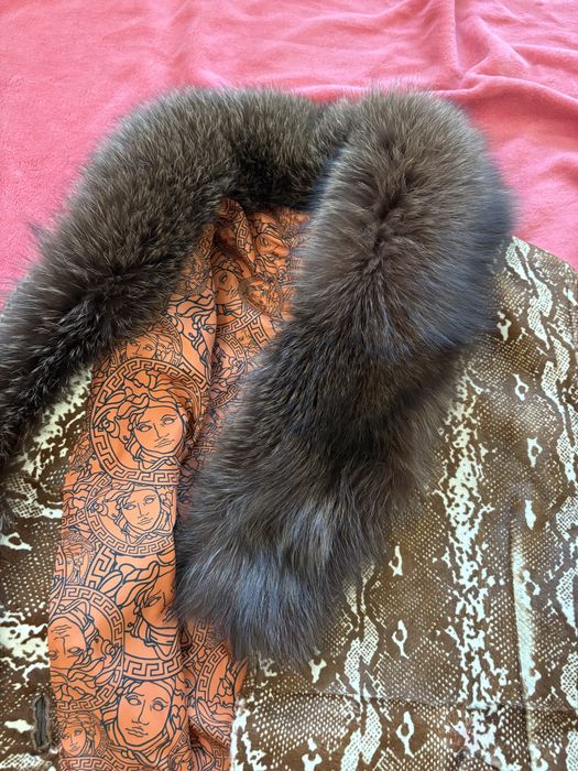 Futro versace norki kozuch lisy plaszcz kurtka norki