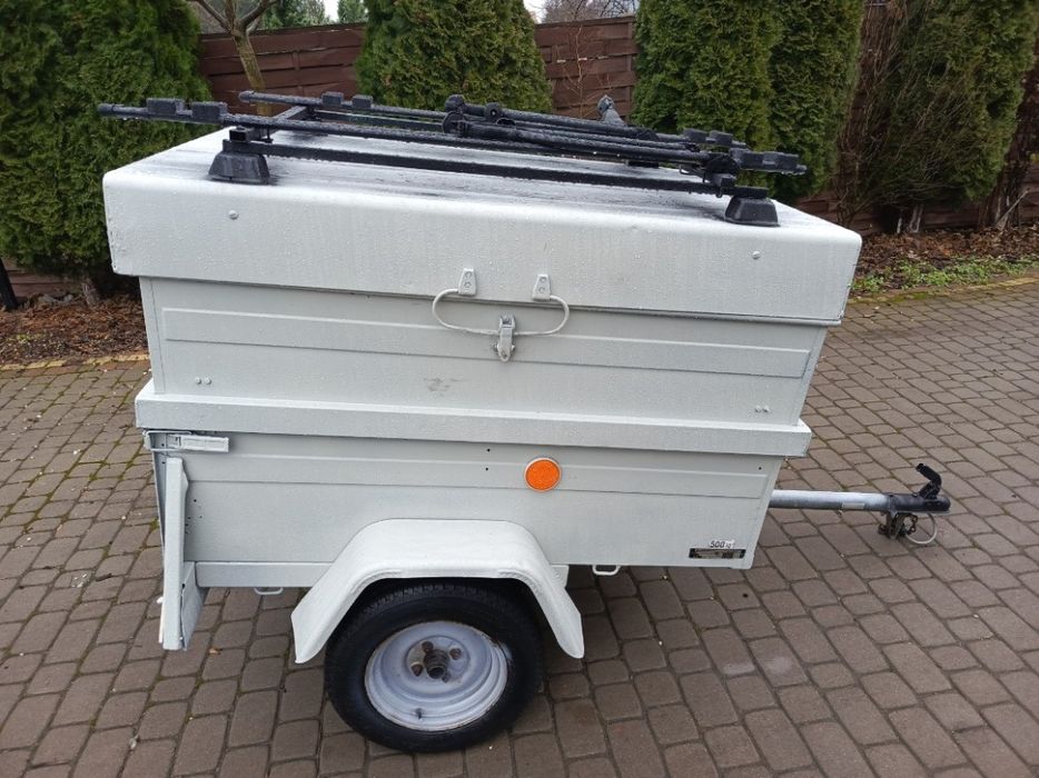 Przyczepa lekka uniwersalna Heinemann +nakładki, bagażnik na rowery