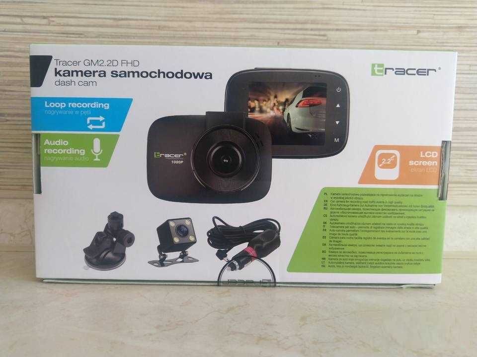 Tracer Kamera Samochodowa Przód+Tył Full HD Czujnik Ruchu G-sensor