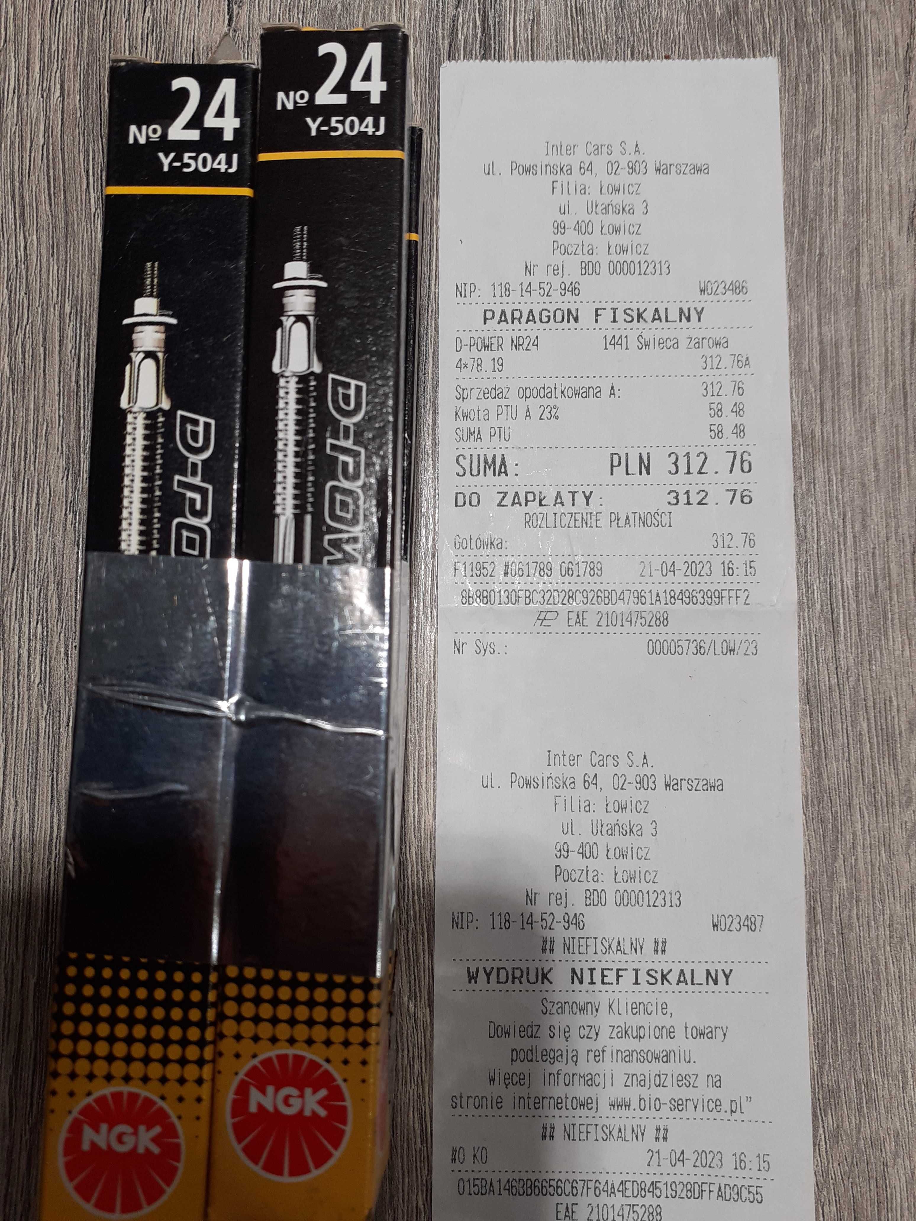 Świece żarowe NGK Y504J (nowe) 4szt D-POWER 24