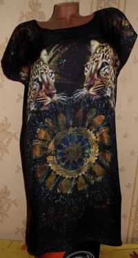 Неймовірна туніка-сукня,плаття з леопардом 44-46р,міді