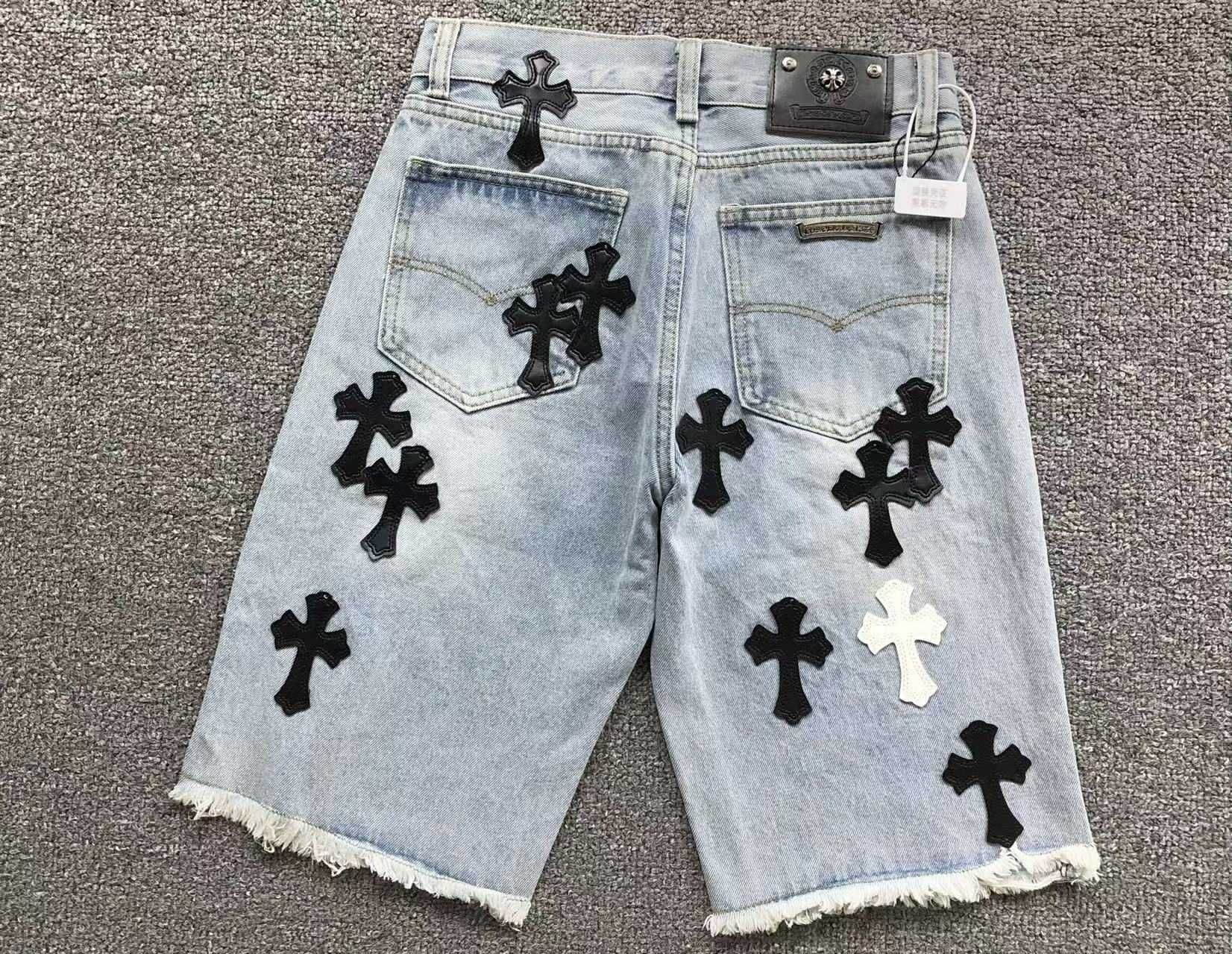 Джинсові шорти Chrome Hearts шорты хром хартс