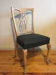 Krzesła shabby chic drewniane czarny len po renowacji stare ANTYKI