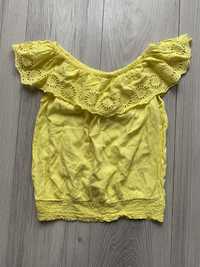 Żółta bluzka hiszpanka dla dziewczynki | 140