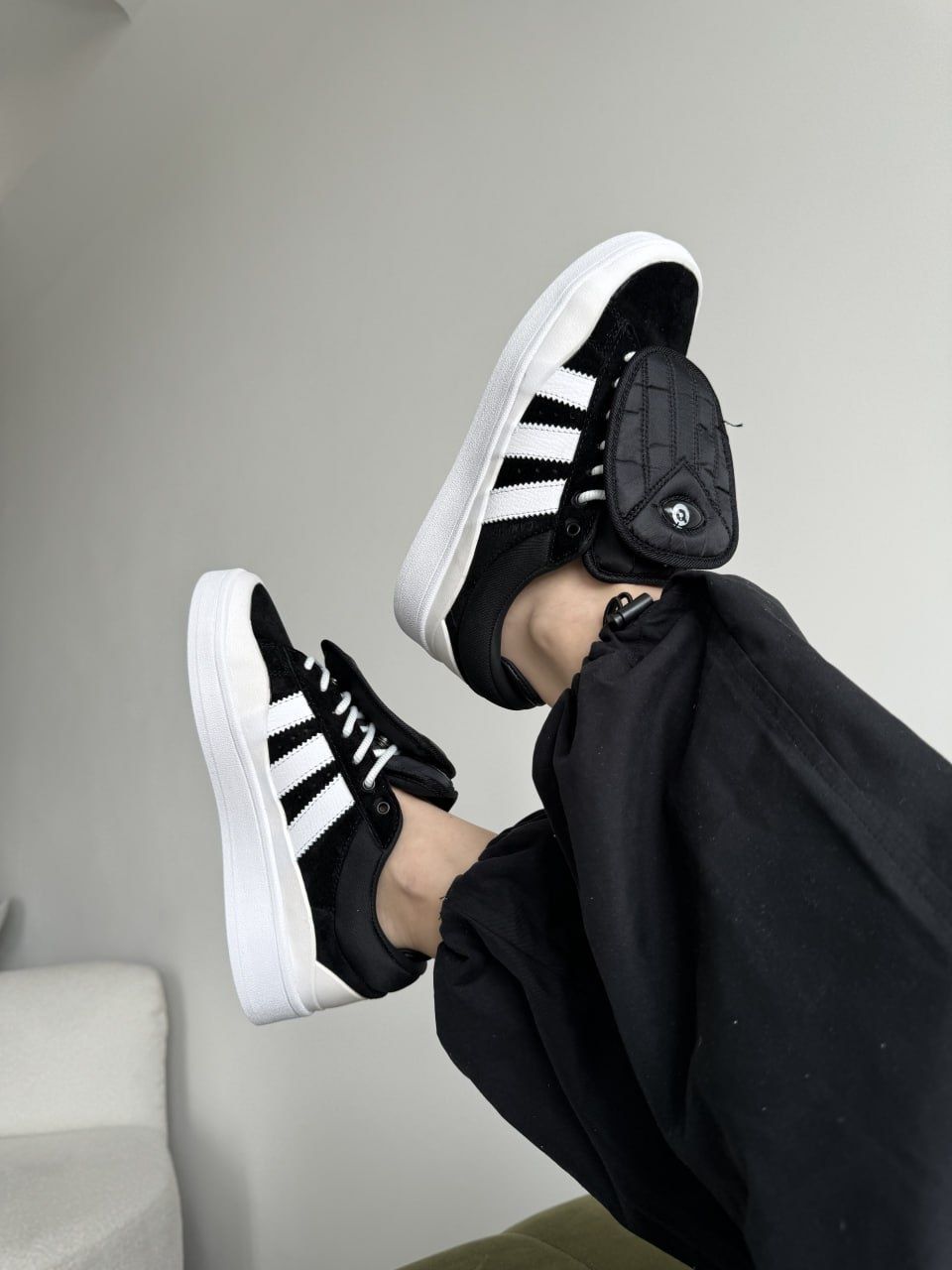 Жіночі кросівки Adidas Campus x Bad Bunny Black/White