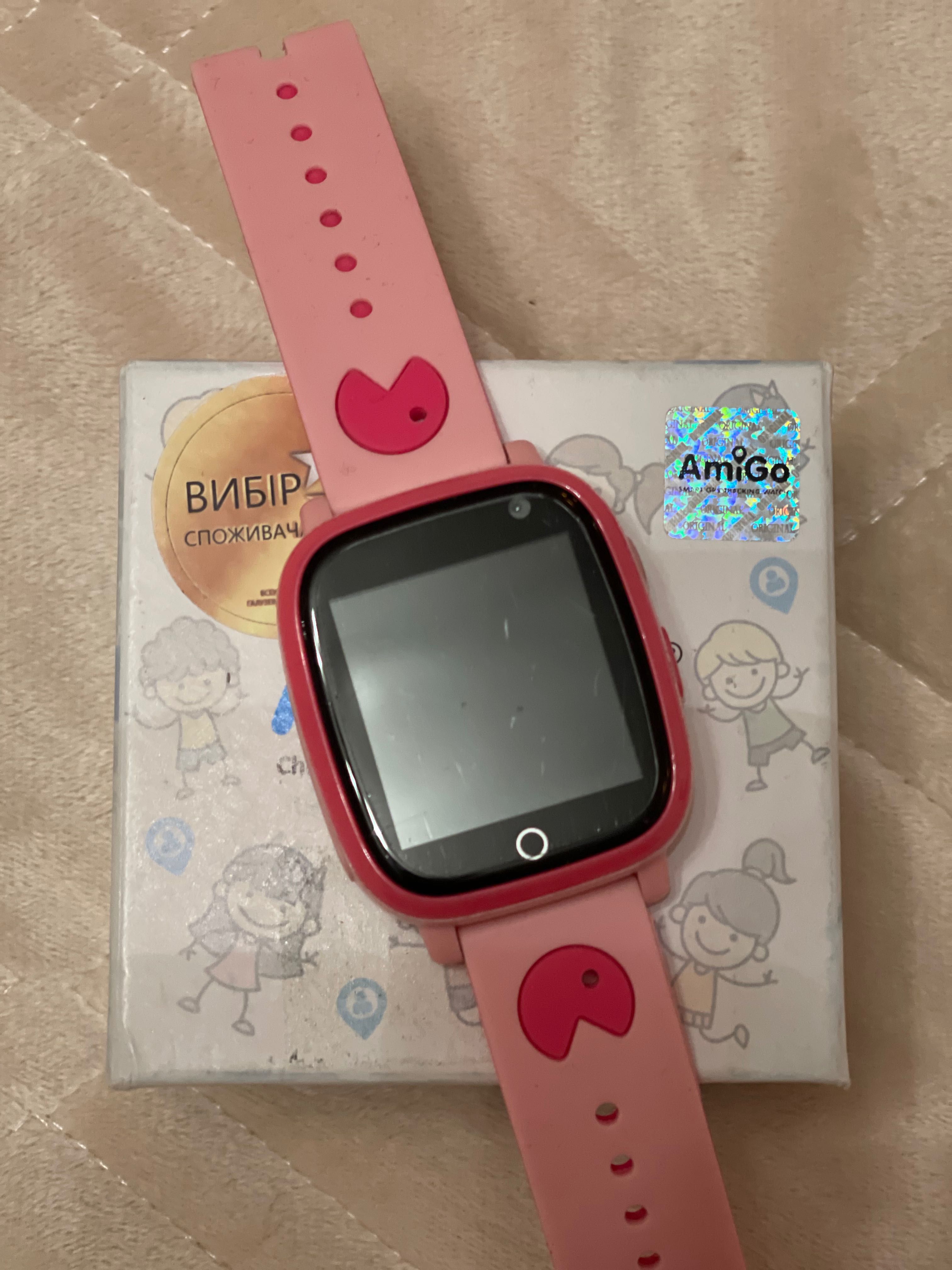 Детские смарт-часы AmiGo GO001 Camera+LED Pink (458092)