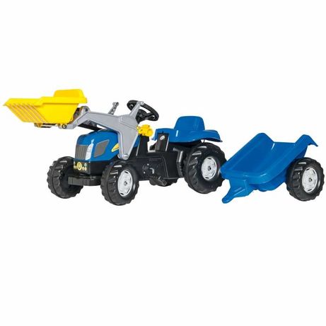 Rolly Toys Traktor na pedały traktorek New Holland z łyżką i przyczepą