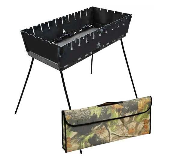 Мангал на 12 шампурів + шампури + чохол /два рівня / 3мм.