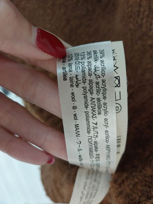 Sweter oversize S M Massimo Dutti alpaka wełna