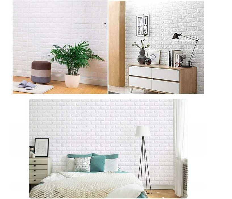 PANELE Ścienne 3D Samoprzylepne Cegła Kamień Zestaw | WYPRZEDAŻ -20%