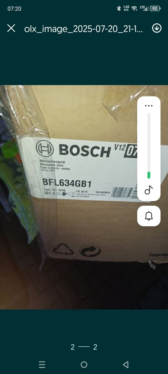 Do zabudowy mikrofalówka firmy Bosch