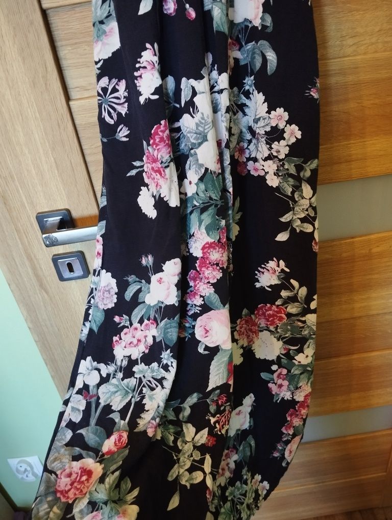 Długa sukienka w kwiaty h&m XS/S